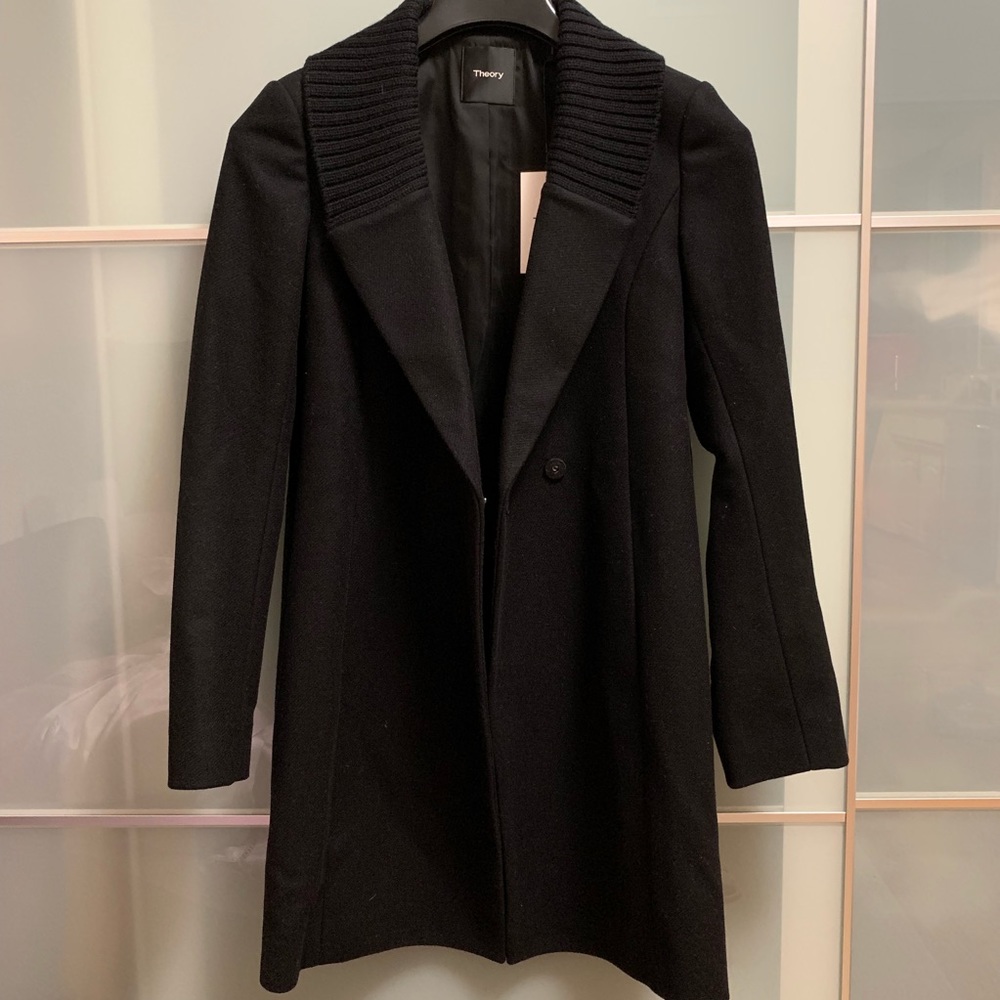 Theory Lucean Black wool coat